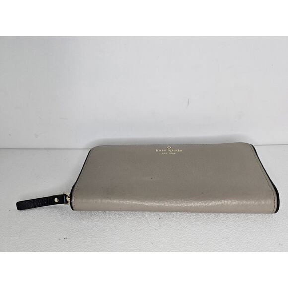 kate spade NY Continental Wallet Cobble Hill Leather Zip Around Lacey Beige - Picture 4 of 11